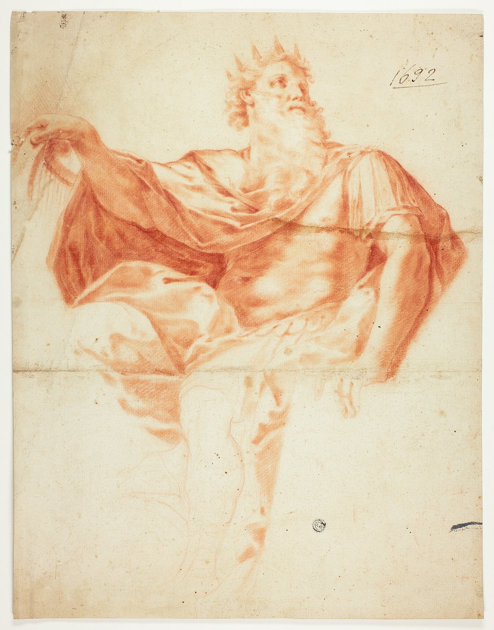 Studera för kung David, med harpa och psalmbok av Guido Reni