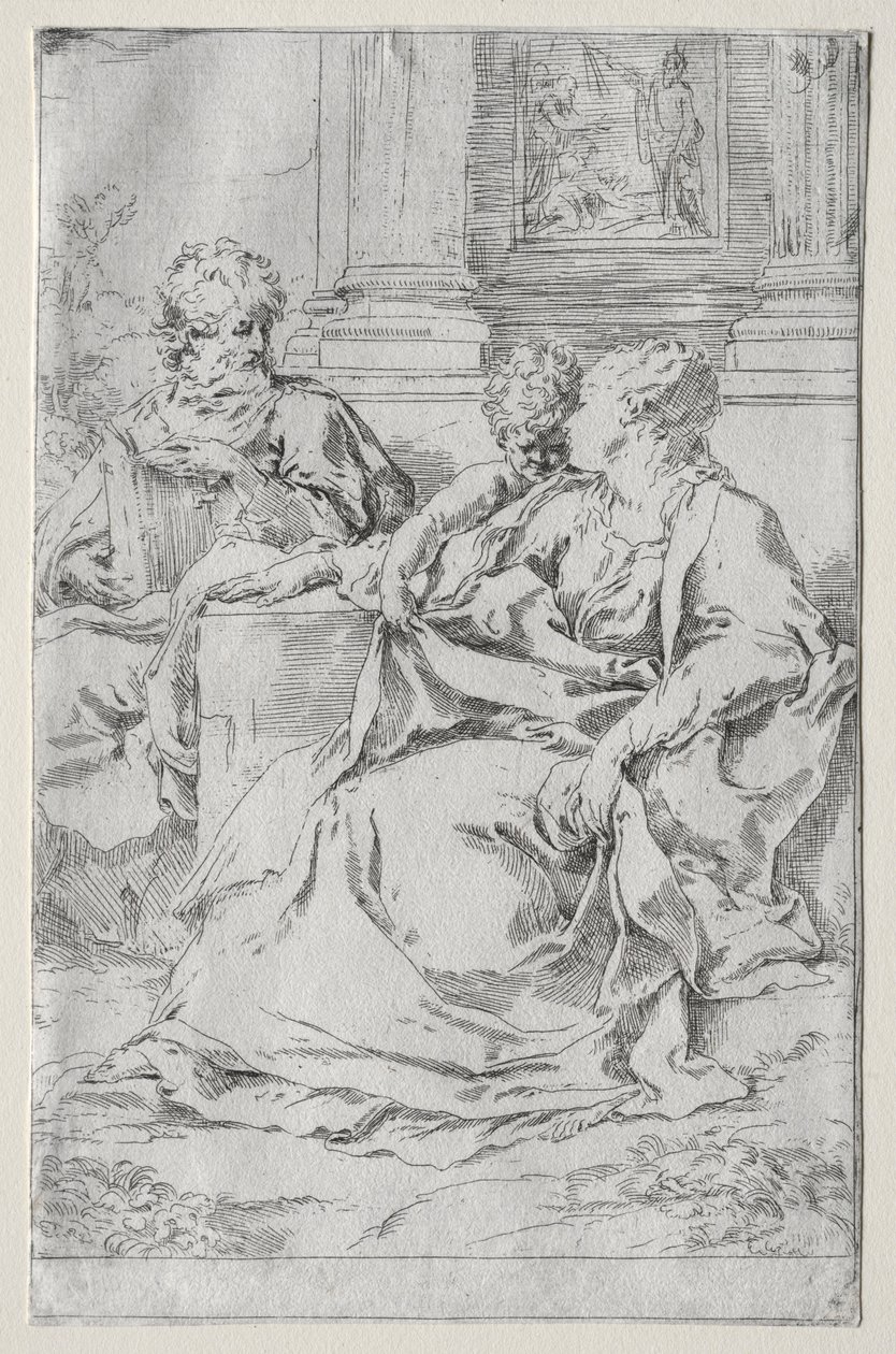 Den heliga familjen. av Guido Reni