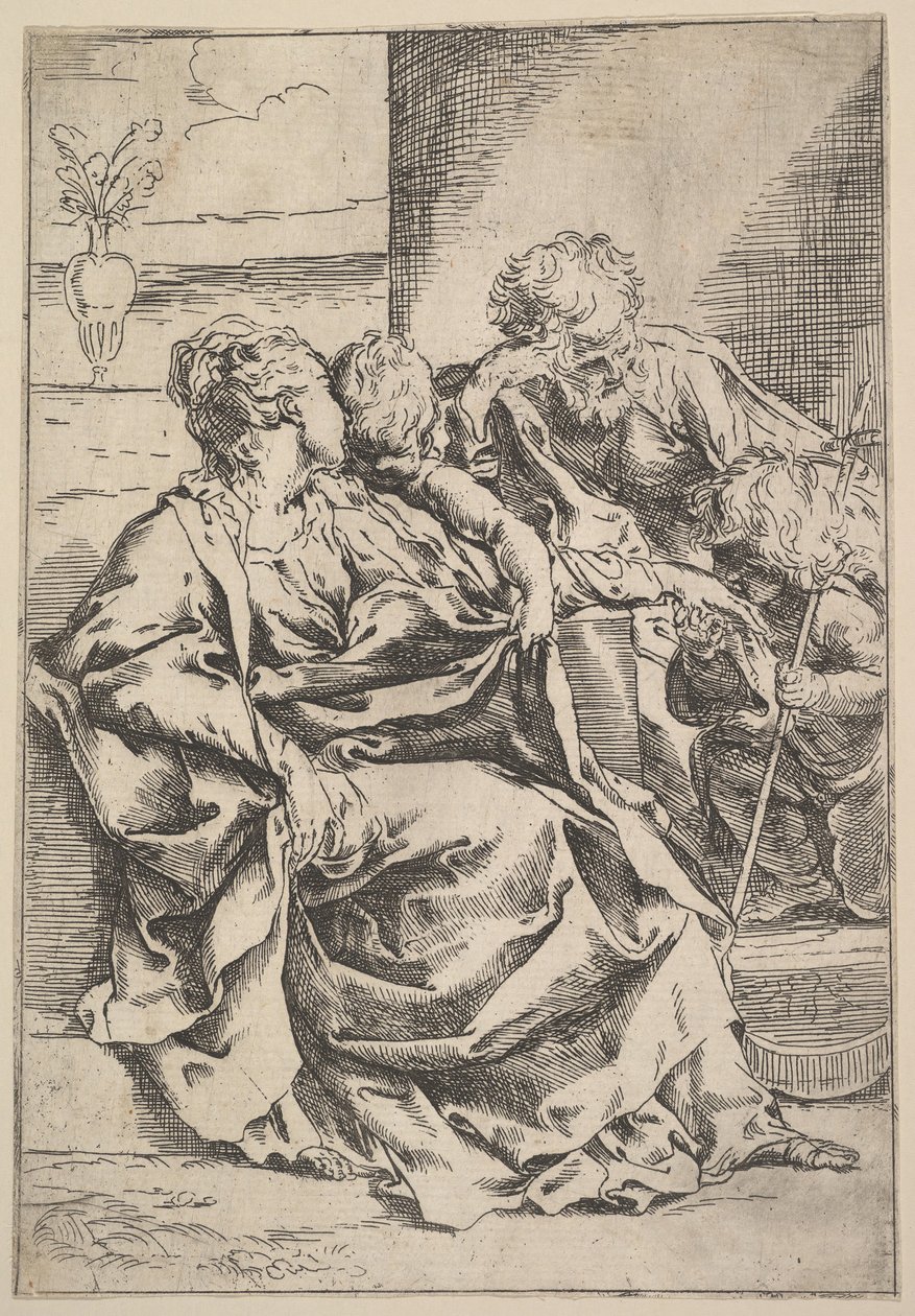 Den heliga familjen, ca. 1595-1600. av Guido Reni