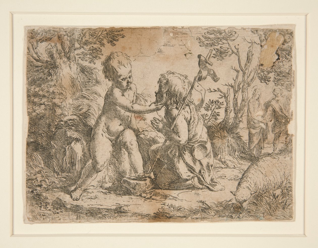 Jesusbarnet och Johannes Döparen av Guido Reni