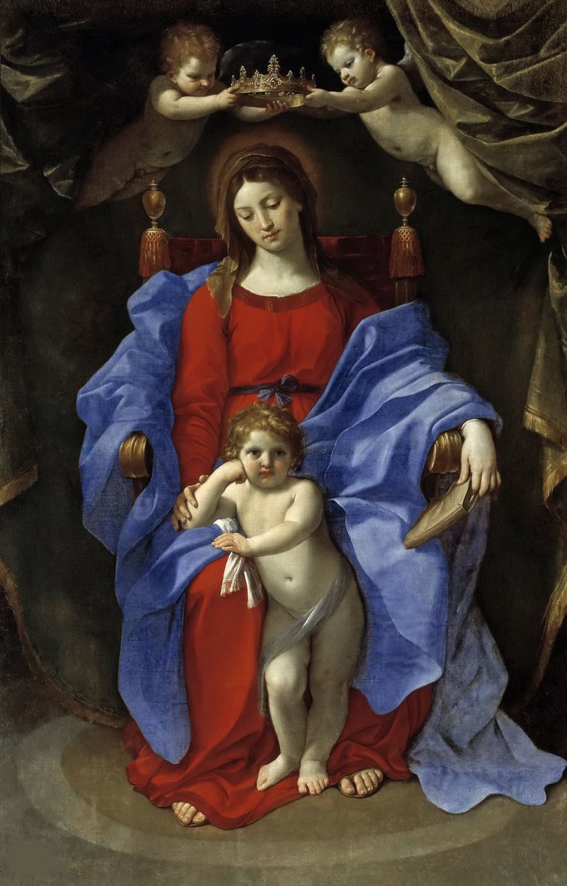 Jungfrun och barnet tronade, 1625. av Guido Reni