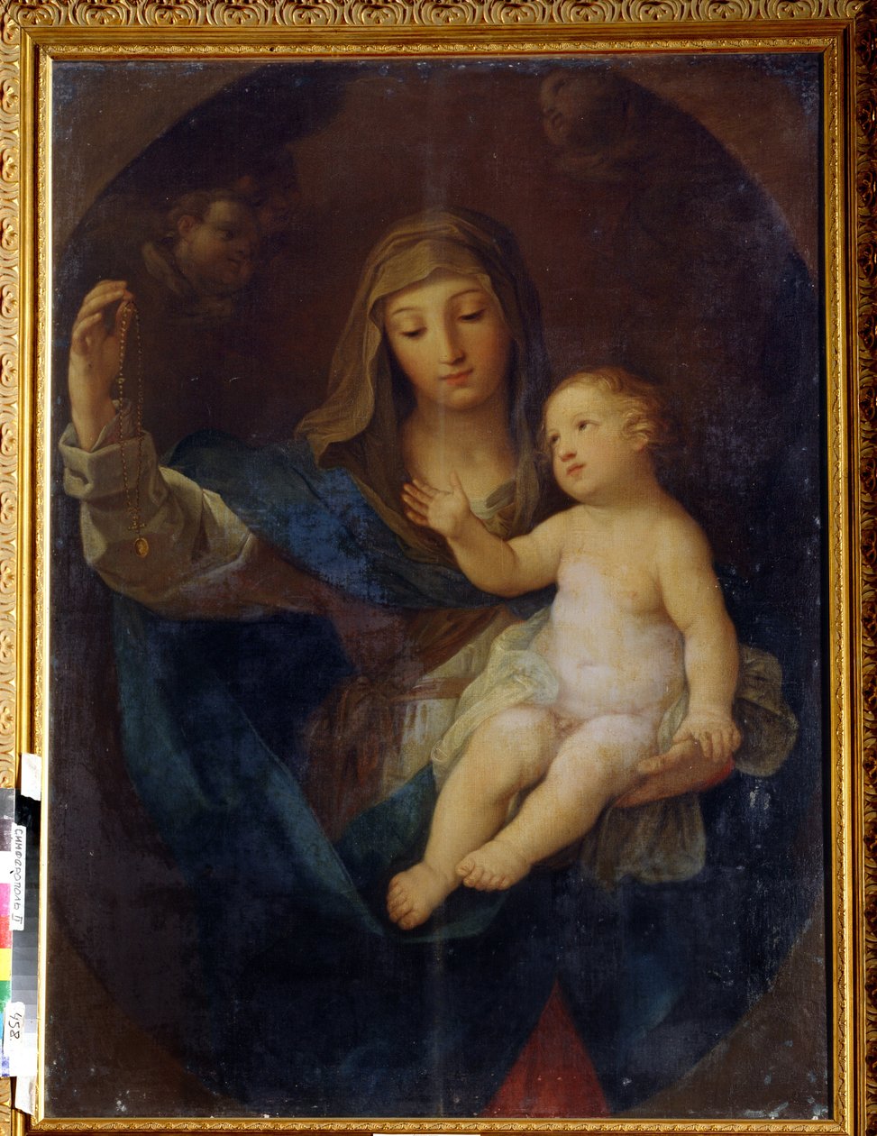 Jungfru och barn (Jungfru och barn). Målning av Guido Reni (1575-1642). Olja på duk. Italiensk konst, barockstil. Regionalt konstmuseum, Simferopol, Ukraina av Guido Reni