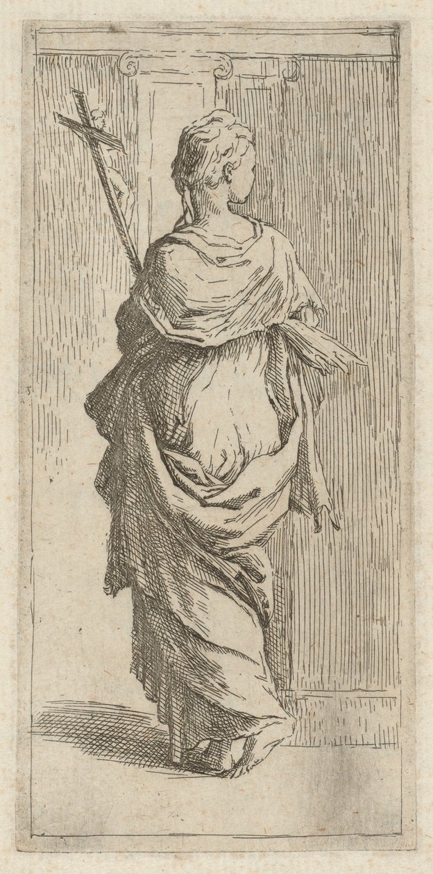 En flicka med ett krucifix av Guido Reni, after Parmigianino