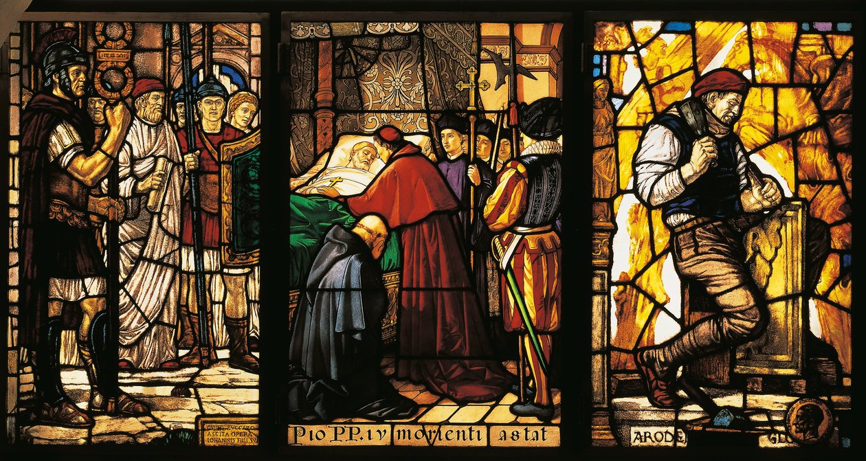 Serie av fönsterpaneler i målat glas, Guido Zuccaro (1877-1946) av Guido Zuccaro