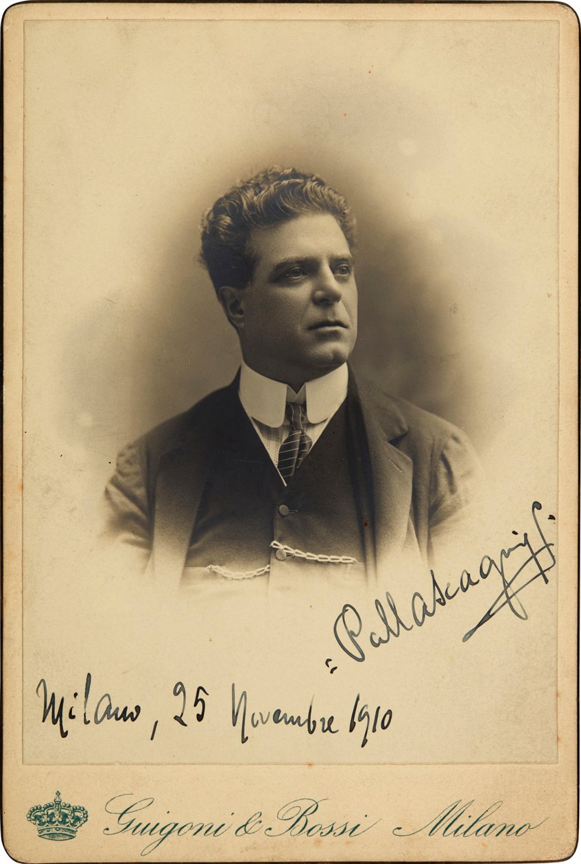 Porträtt av kompositören Pietro Mascagni 1863-1945, 1910. av Guigoni and Bossi.