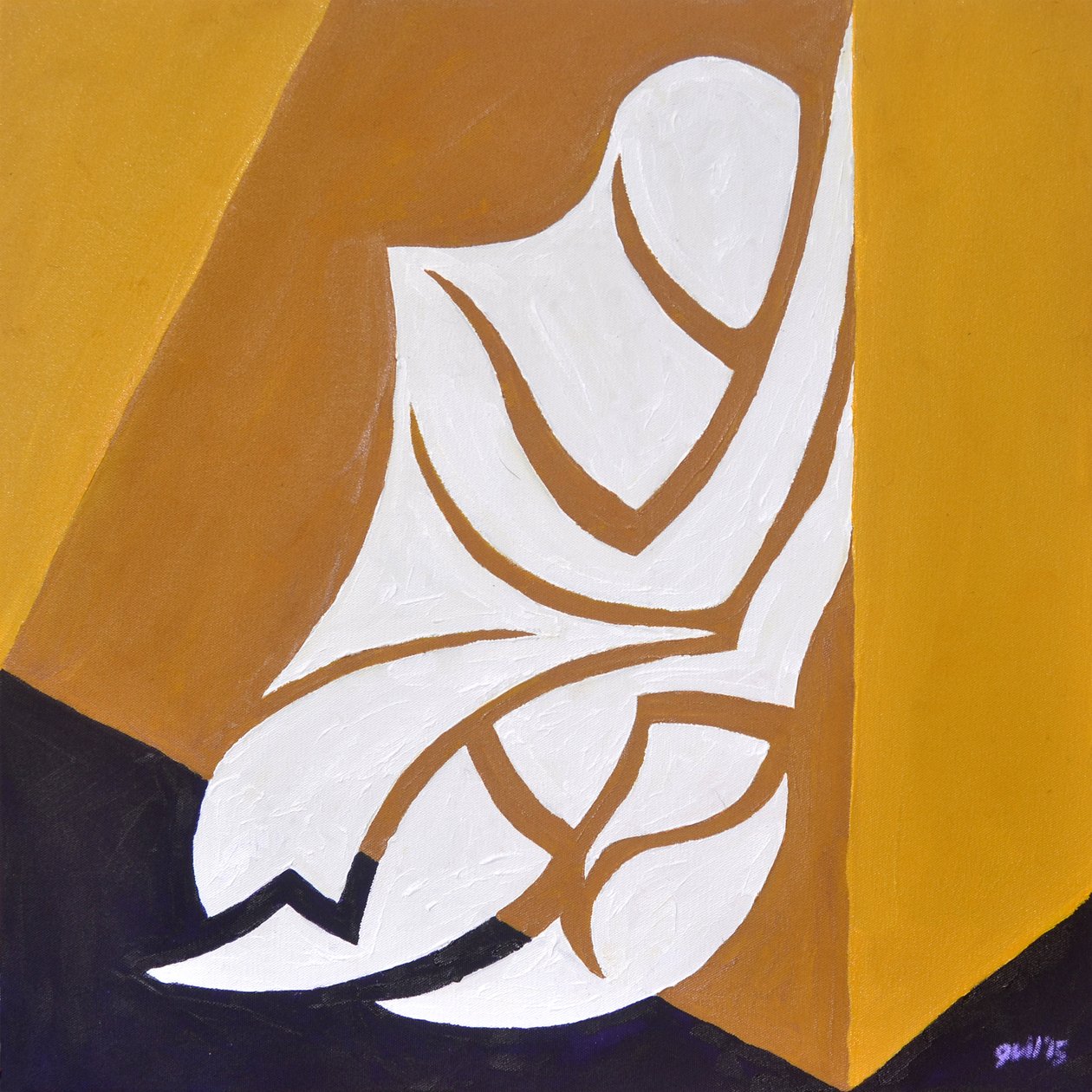 (är det inte där....) Studie till Figure Against The Wall, 2015 (olja på duk) av Guilherme Pontes
