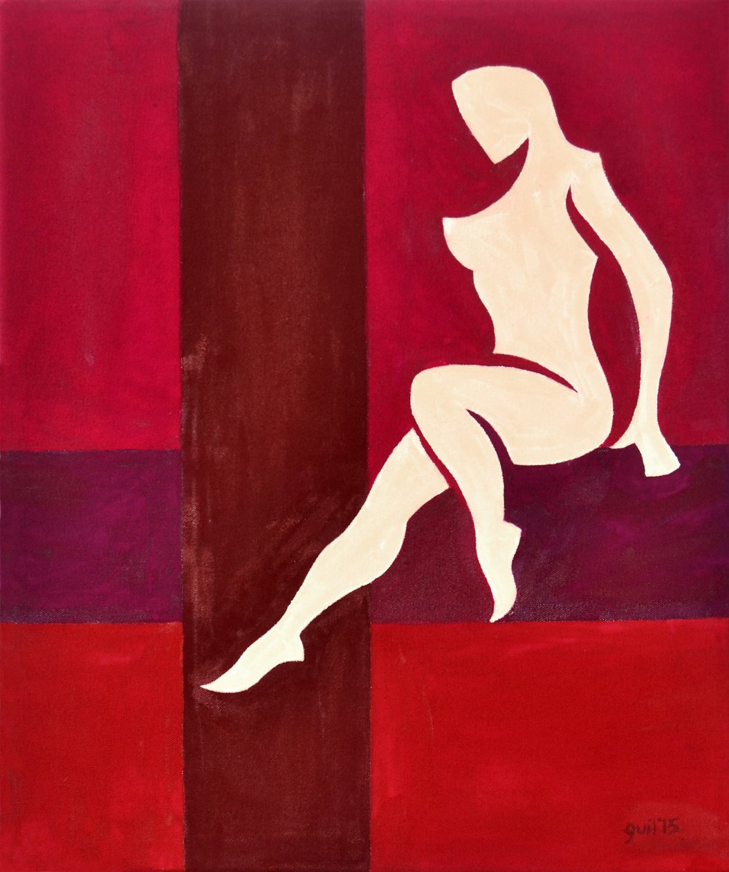 Bold as Love (Towering in Shiny Metallic Purple Armour), 2015 (olja på duk) av Guilherme Pontes