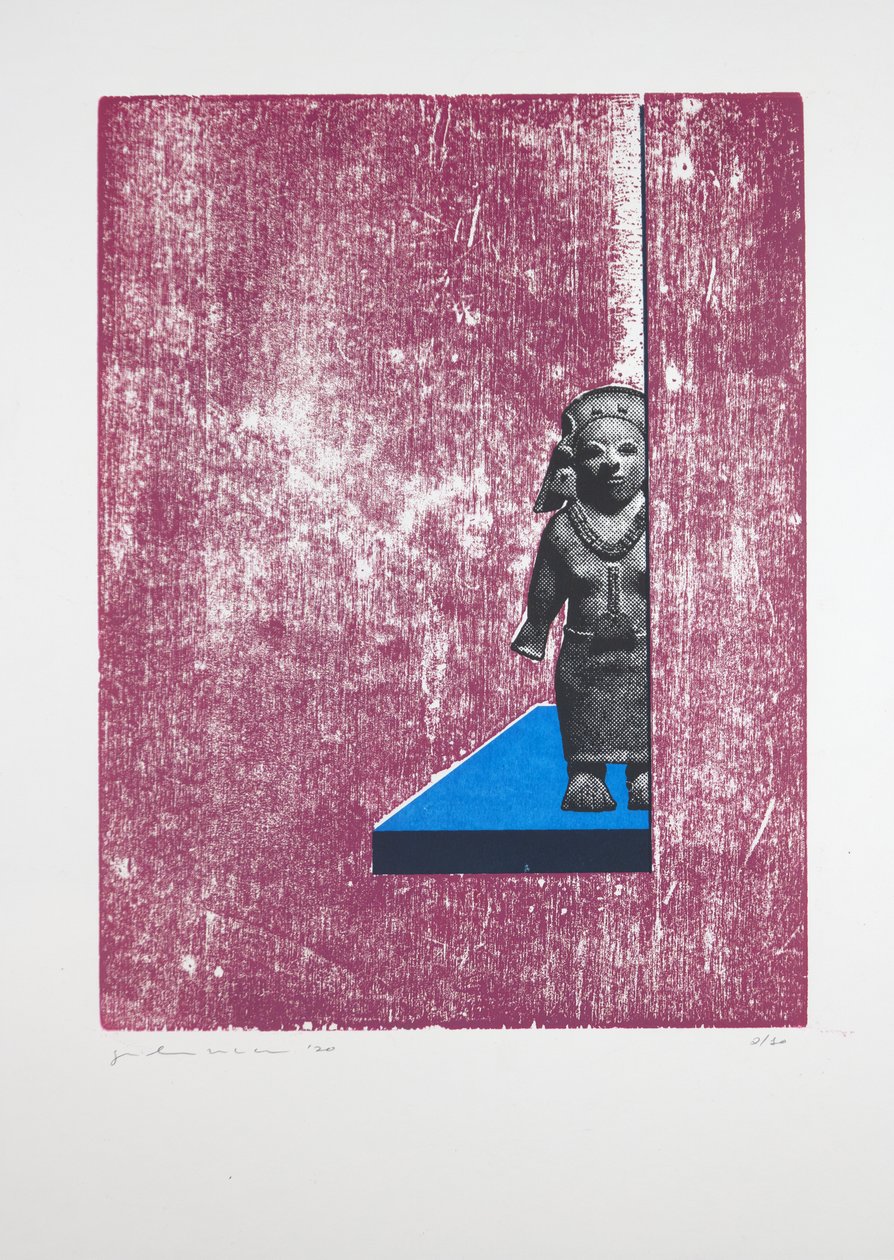 Invisible Room Nº1, 2019 (träsnitt och silkscreen) av Guilherme Pontes
