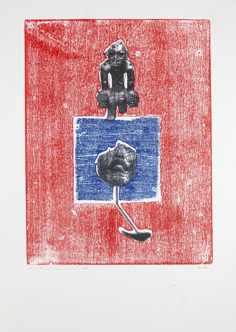 Invisible Room nº3, 2019 (träsnitt och silkscreen) av Guilherme Pontes