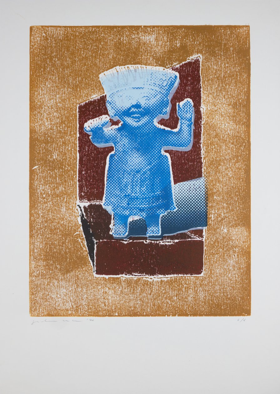 Invisible Room nr 4, 2019 (träsnitt och silkscreen) av Guilherme Pontes