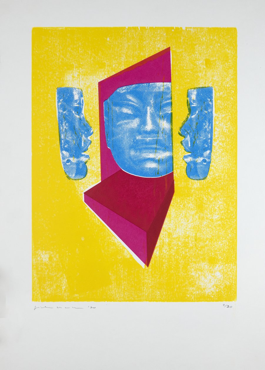 Invisible Room nº6, 2nd Edition, 2019 (träsnitt och silkscreen) av Guilherme Pontes