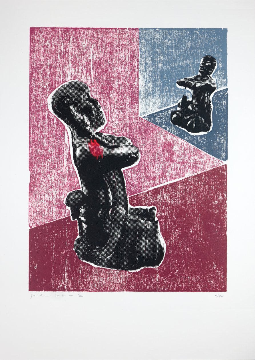 Invisible Room nº7, Megalomania, 2019 (träsnitt och silkscreen) av Guilherme Pontes