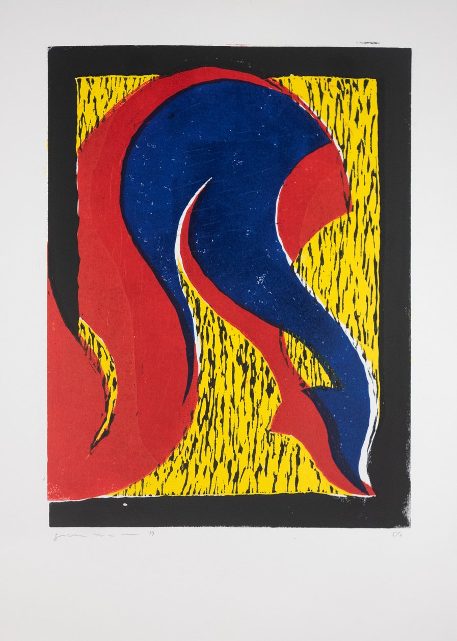 Korsade ben Nº1, 2019 (linoleumsnitt) av Guilherme Pontes