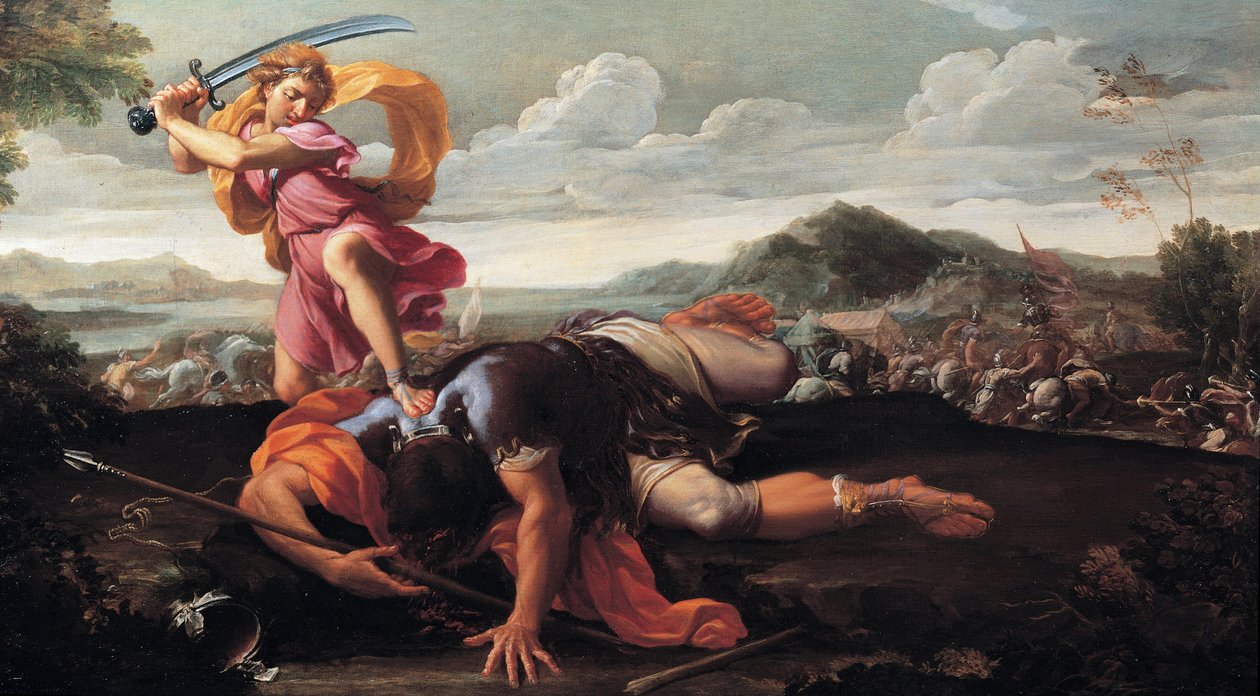 David och Goliat, 1650-1660 av Guillaime Courtois