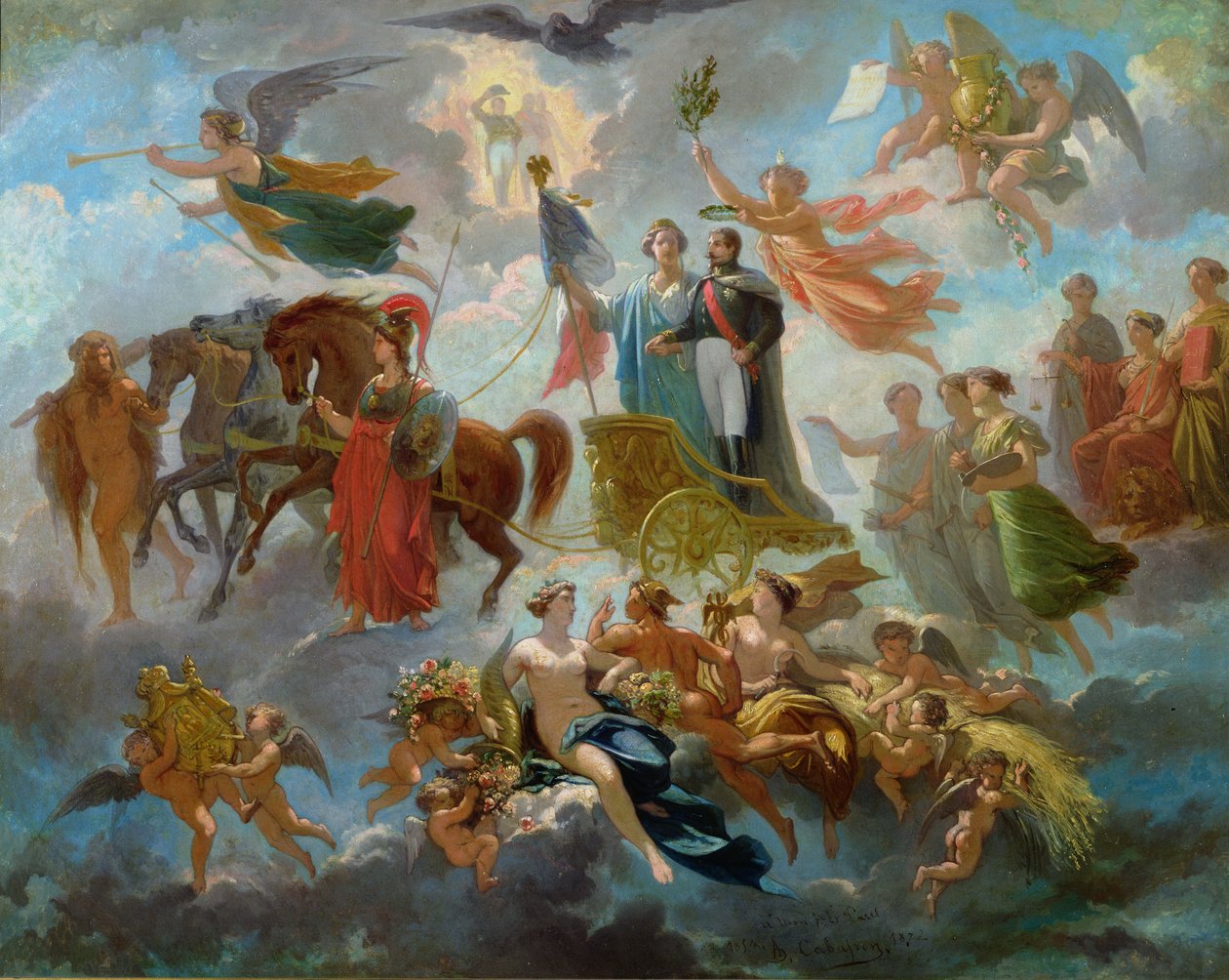 Apoteos av Napoleon III (1808-73) 1854 av Guillaume Alphonse Harang Cabasson