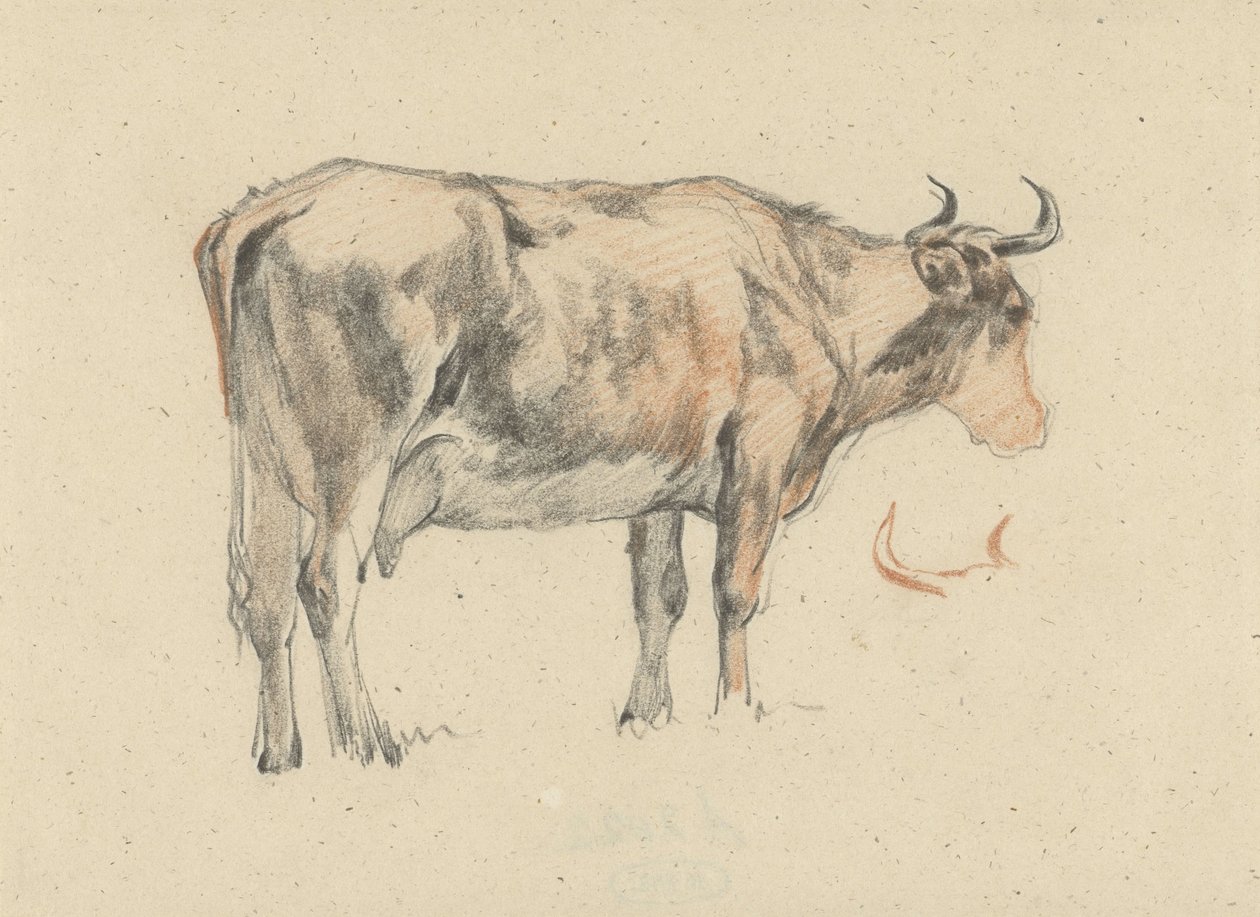 Stående ko, till höger av Guillaume Anne van der Brugghen