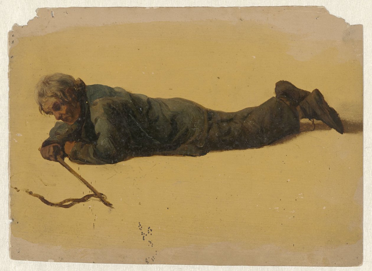 Man liggande böjd av Guillaume Anne van der Brugghen