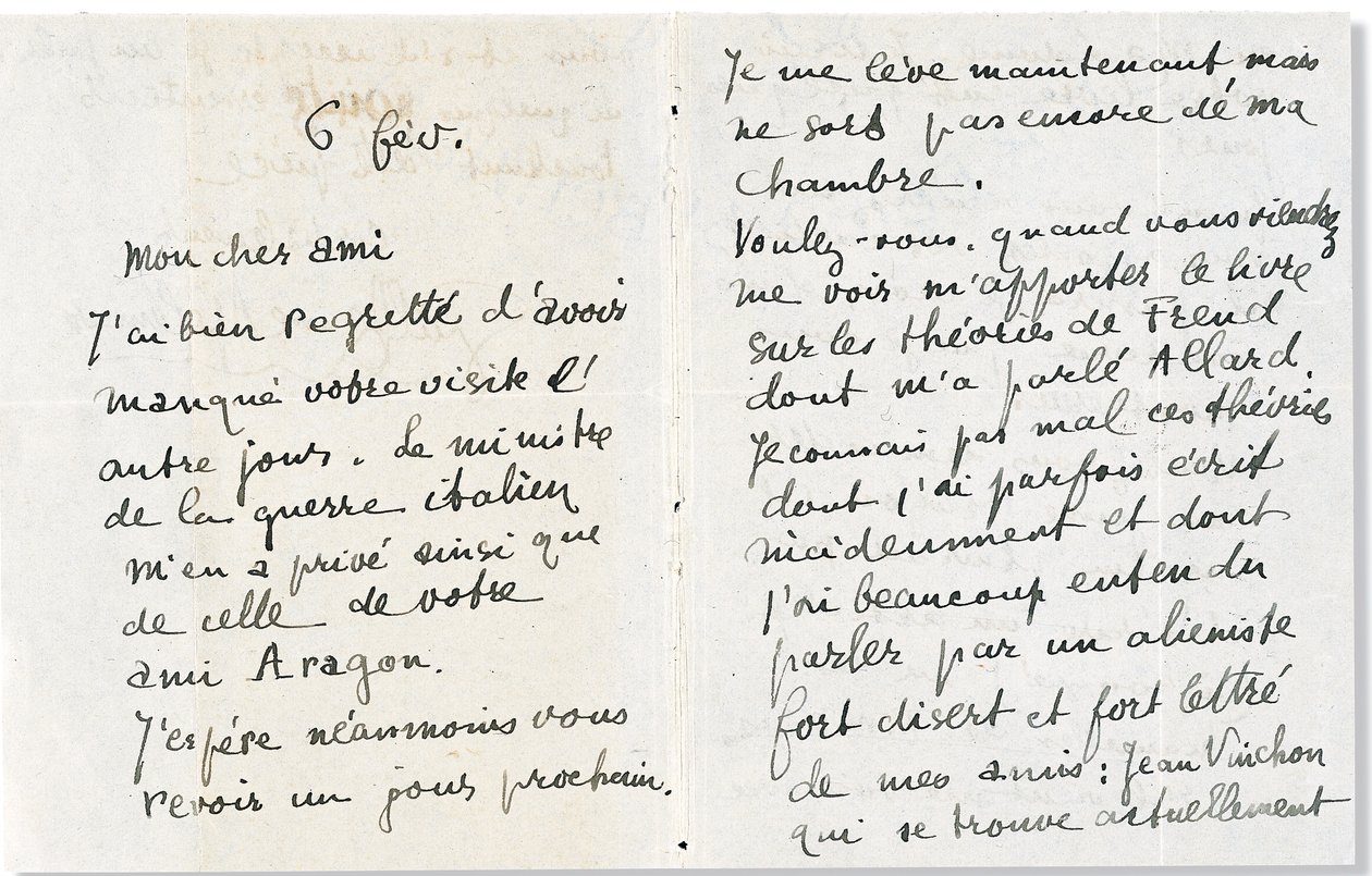 Brev till Andre Breton, 1918 av Guillaume Apollinaire
