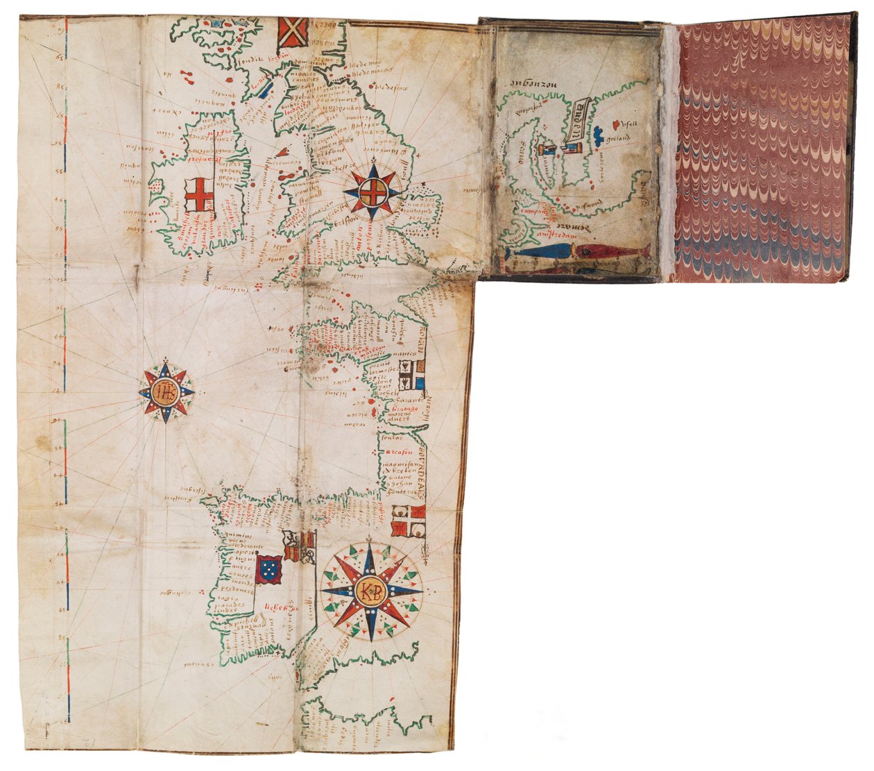 Fickatlas och nautisk almanacka, ca 1546 (pergament) av Guillaume Brouscon