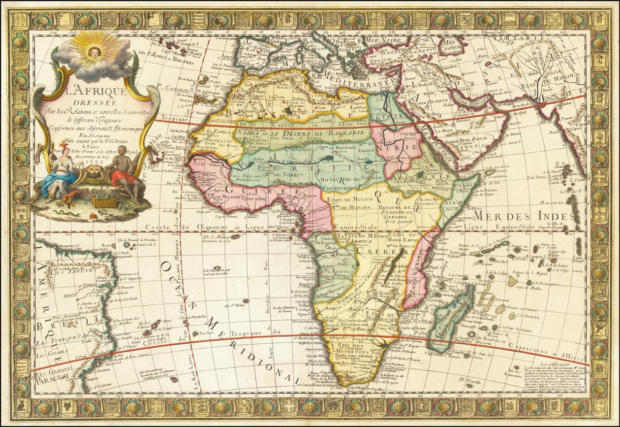 1732 års karta över Afrika av Guillaume Danet av Guillaume Danet