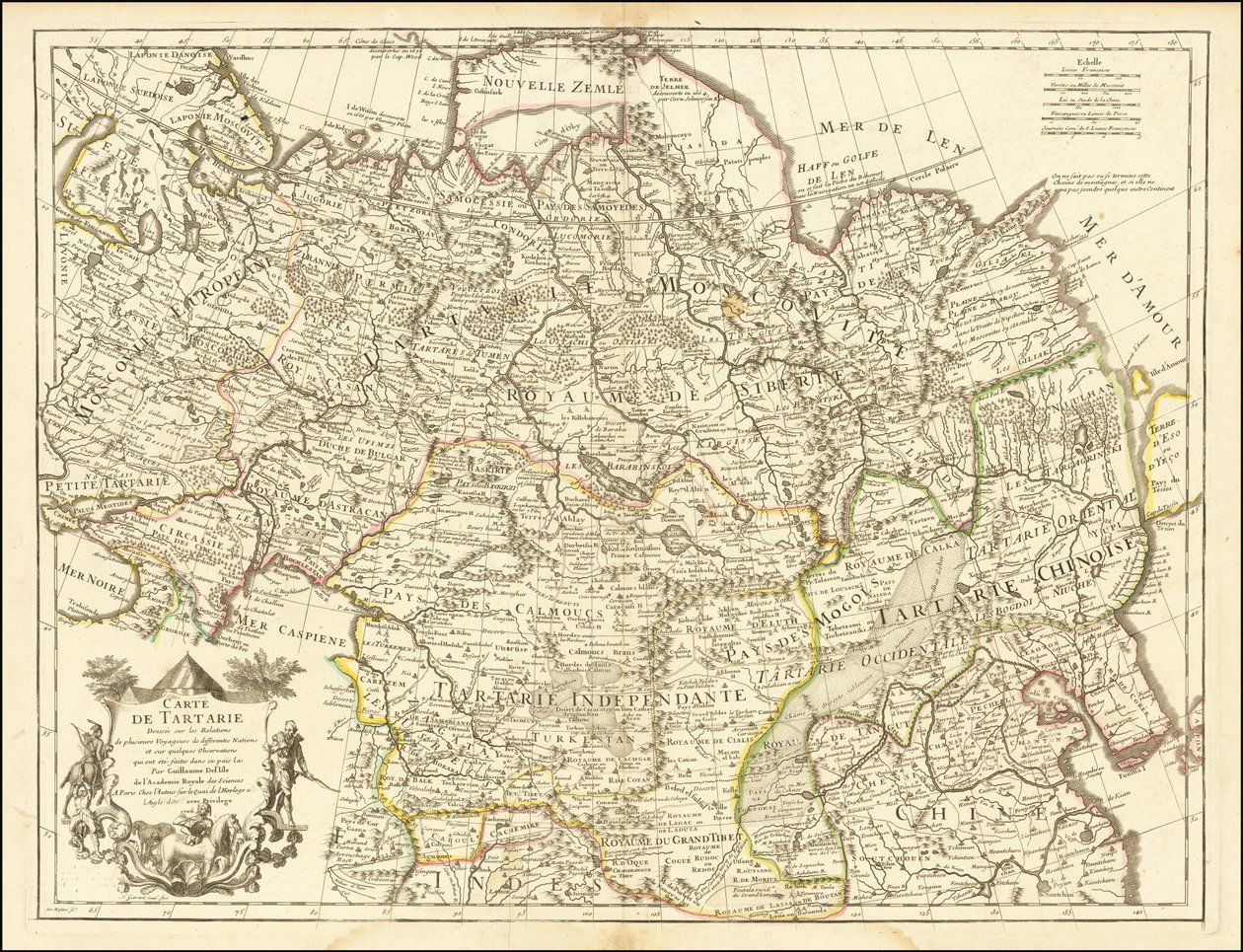1706 års karta - Karta över Tartariet av Guillaume Delisle