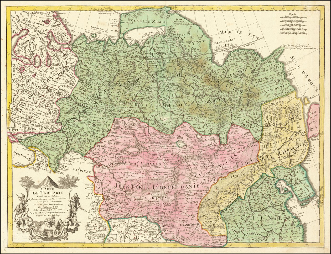 1706 års karta över Tartariet av Guillaume de L
