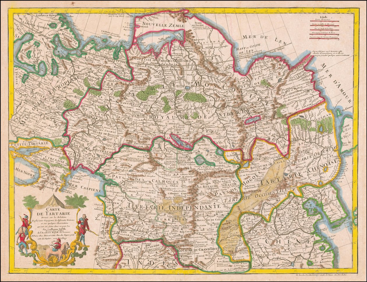 1766 map - Karta över Tartariet ritad på grundval av relationer av Guillaume Delisle