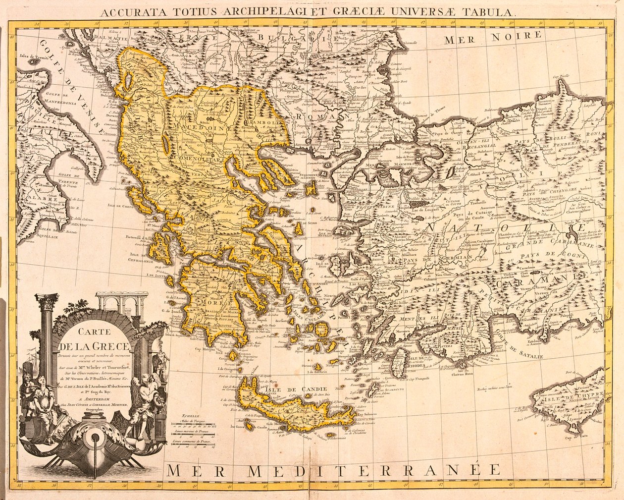 Albanien, större delen av Grekland (utom nordöstra), större delen av Makedonien (utom norra) av Guillaume Delisle