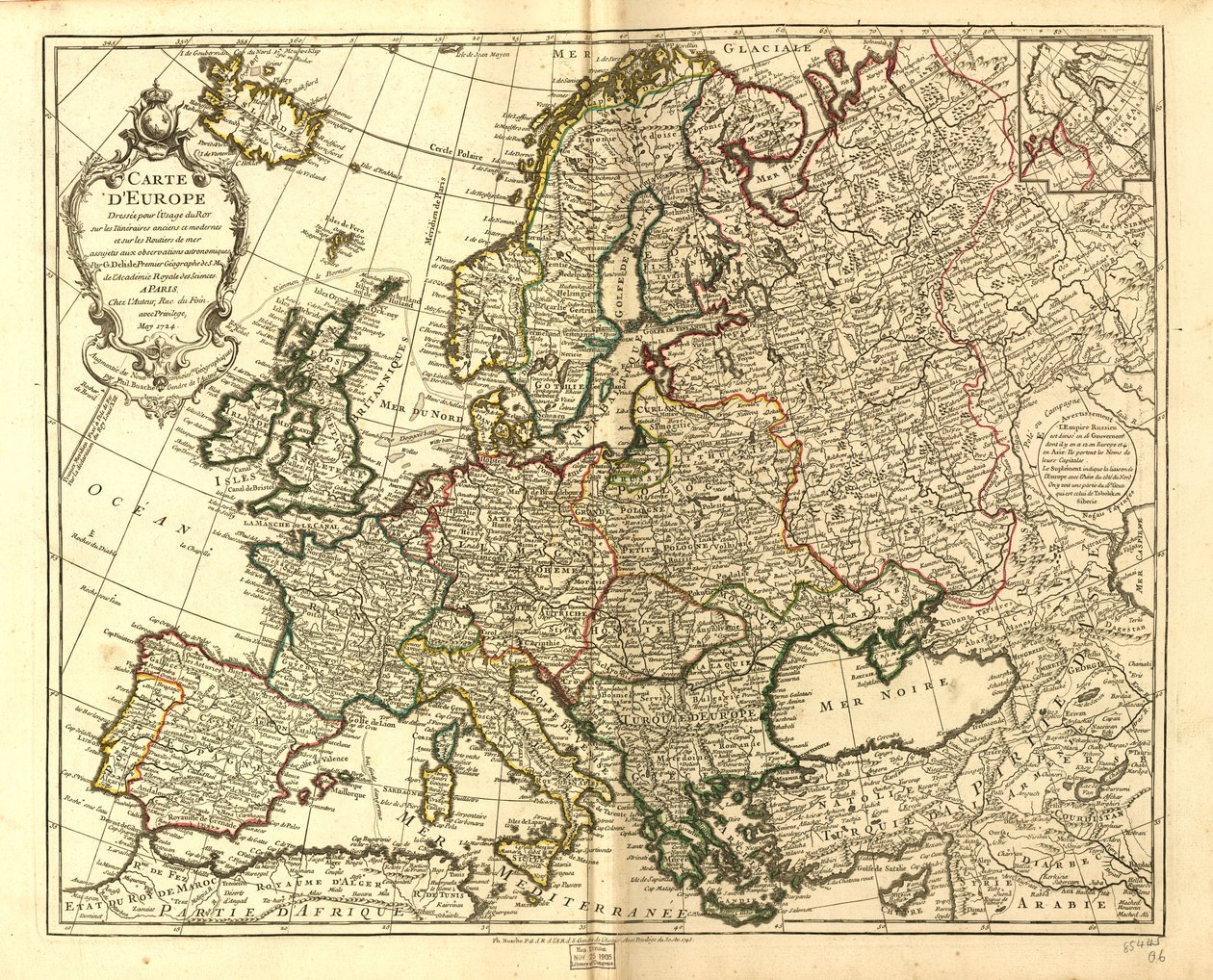 Karta över Europa. LOC 97683588 av Guillaume Delisle