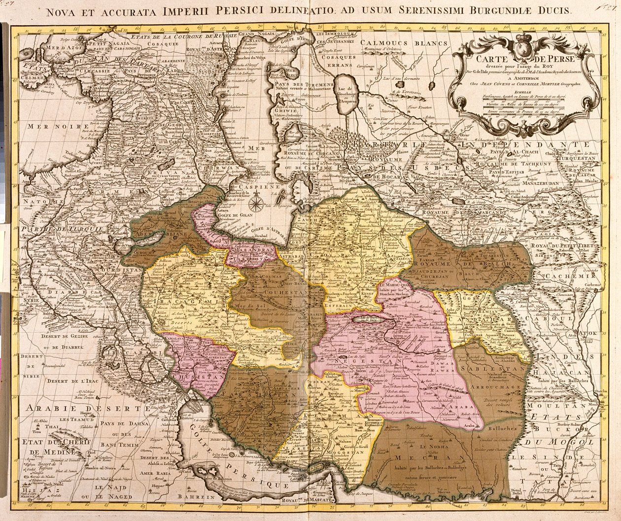 Sydvästra Turkmenistan, Iran, västra Afghanistan, västra Pakistan av Guillaume Delisle