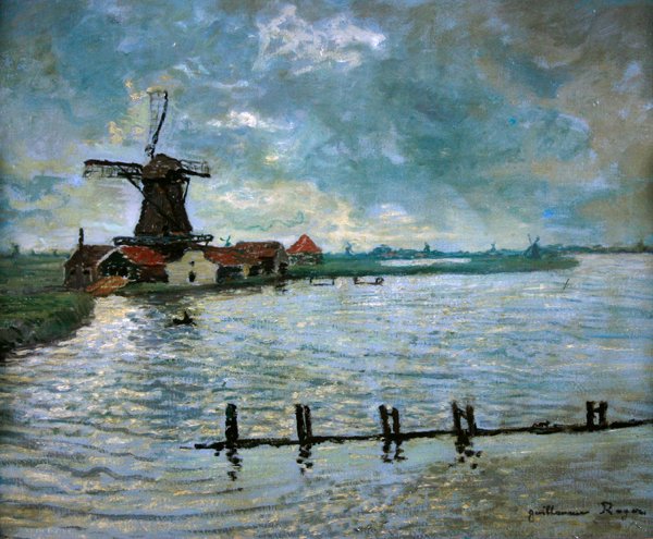 Väderkvarn i Holland av Guillaume Georges Roger