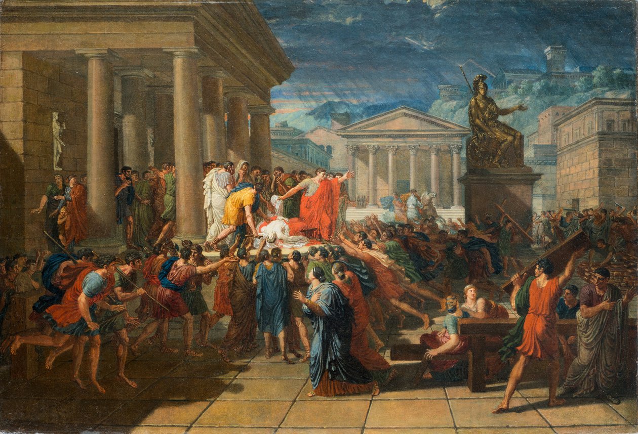 Caesars död av Guillaume Guillon Lethière