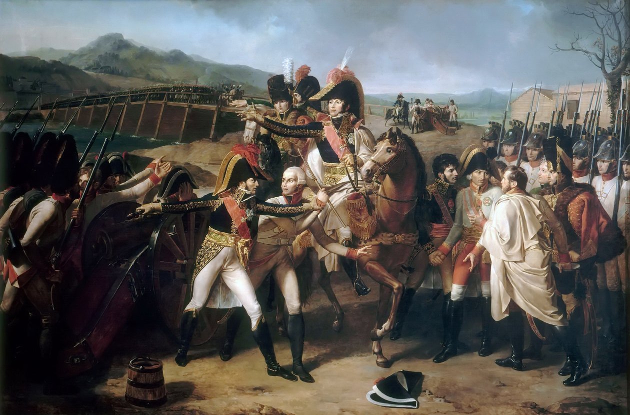 Överraskning vid bron över Donau den 13 november 1805 av Guillaume Guillon Lethière
