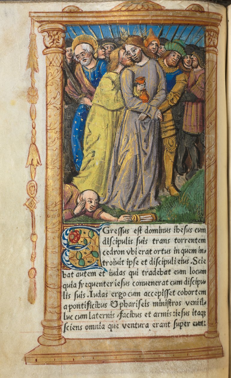 Tryckt timbok (Roms bruk): fol 20v, Kristus i Getsemane av Guillaume Le Rouge