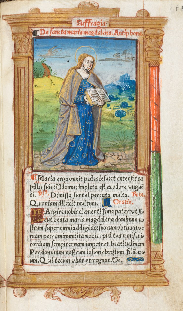 Tryckt timbok Användning av Rom: fol. 109r, Maria Magdalena, 1510. av Guillaume Le Rouge
