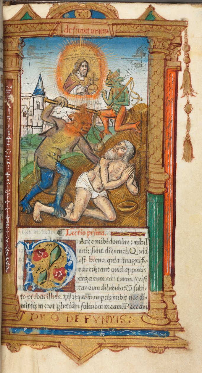 Tryckt timbok Användning av Rom: fol, 78r, Job, 1510. av Guillaume Le Rouge
