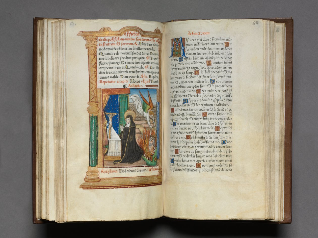 Tryckt timbok Användning av Rom: fol. 85r, Dominikanska nunna, 1510. av Guillaume Le Rouge