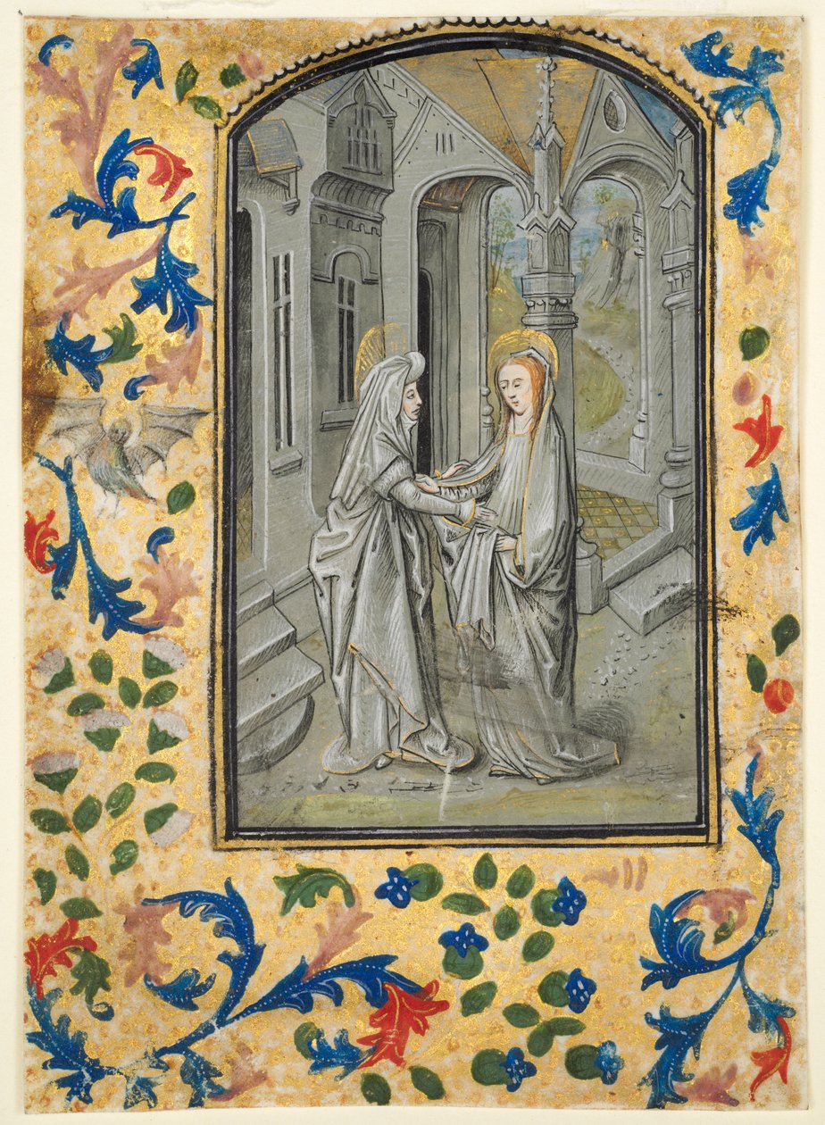Blad från en timbok: Bebådelse till herdarna, ca. 1470-1480. av Guillaume Vrelant