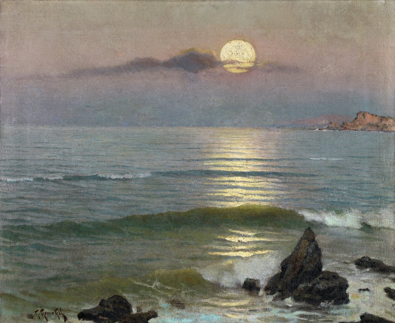 Moonlight - Gómez Gil, Guillermo (1862-1942) - ca. 1910 - Olja på duk - 43x53 - Carmen Thyssen Museum, Malaga av Guillermo Gomez y Gil