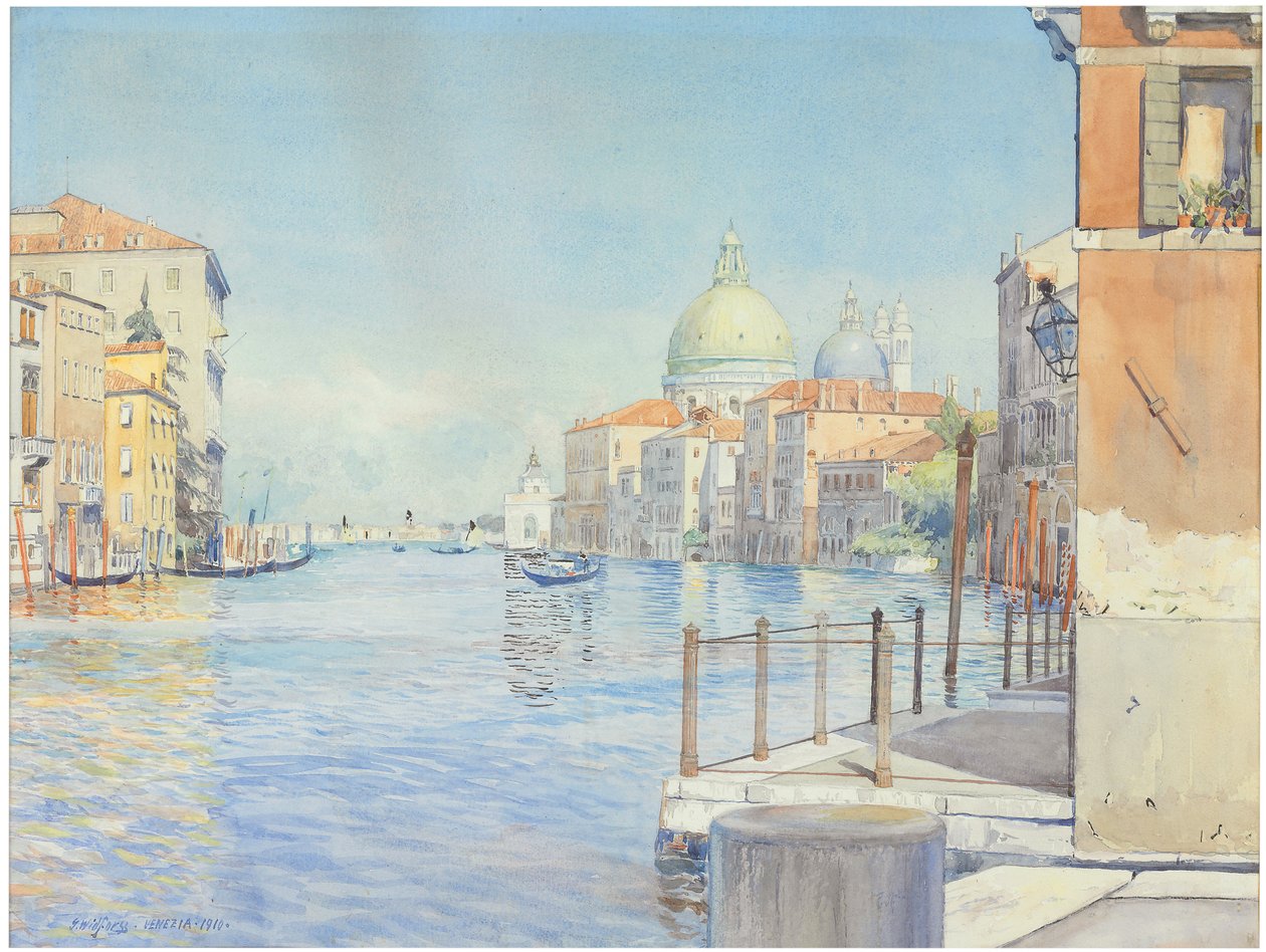 Canal Grande, Venedig, med Santa Maria della Salute av Gunnar Widforss