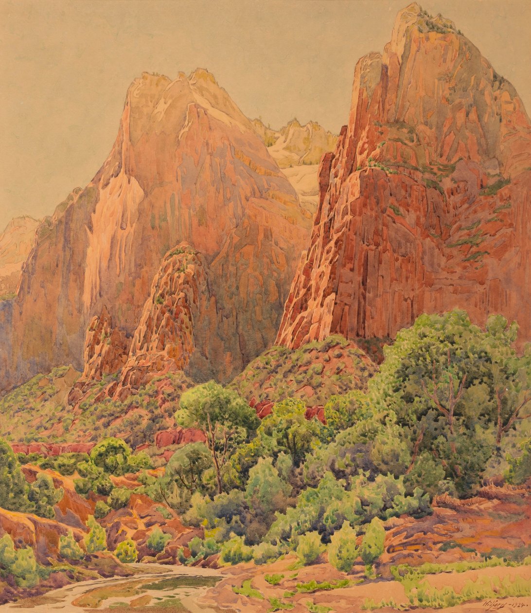 Patriarkerna, Zion National Park av Gunnar Widforss
