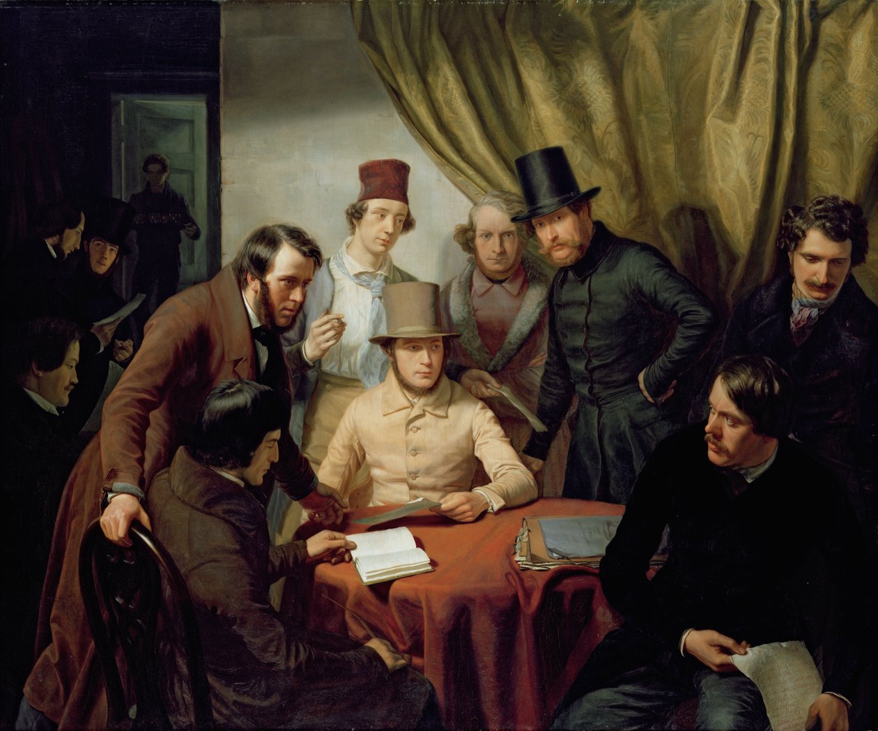 Medlemmarna av Hamburgs konstnärsklubb, 1840 av Gunther Gensler