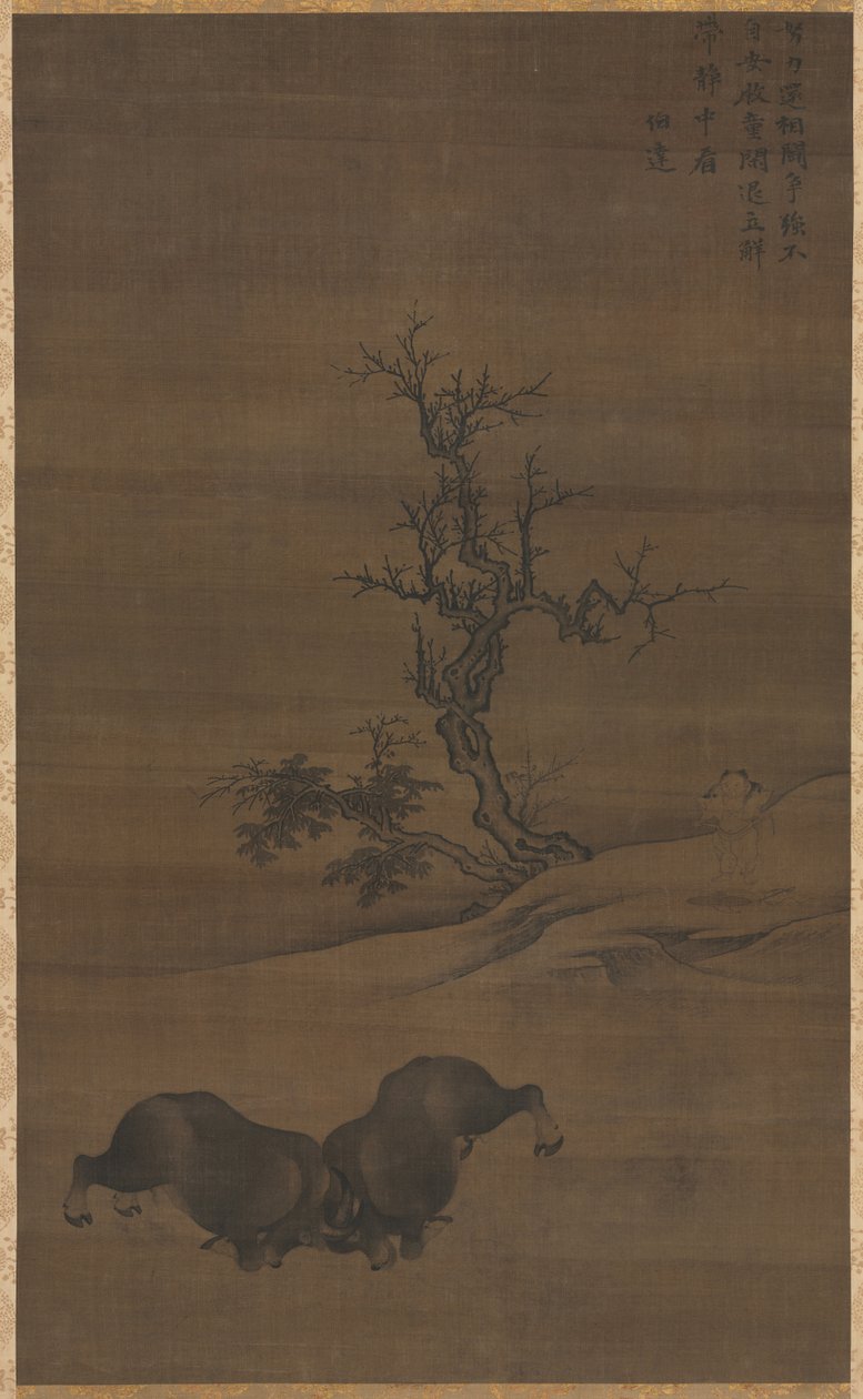 Herdboys and Buffalo in Landscape, 1200-tal. av Guo Min