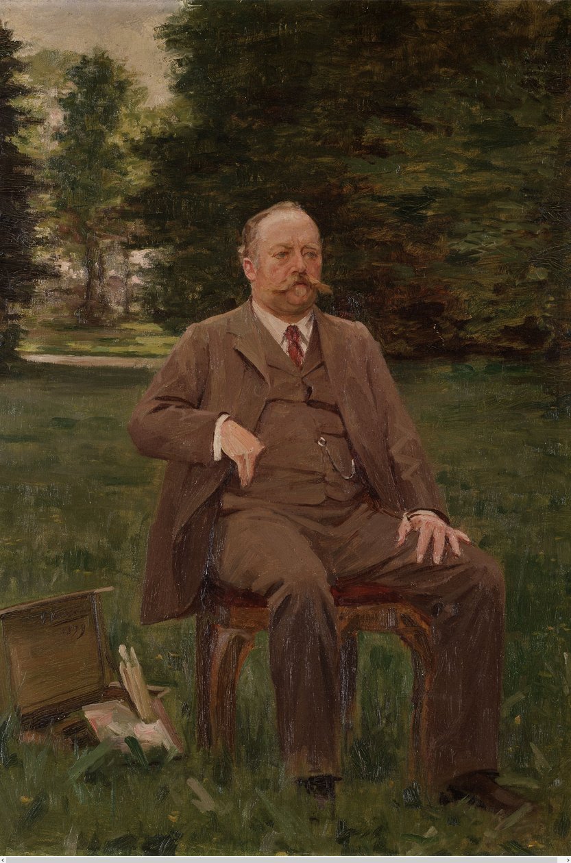 Fernand Scribe i sin trädgård av Gustaaf Vanaise