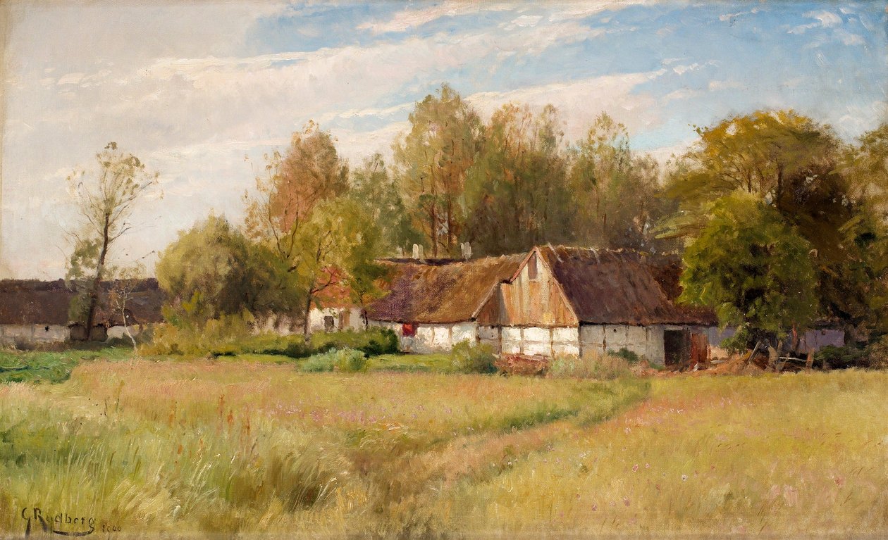 Farm in Falsterbo with flowering meadow av Gustaf Rydberg