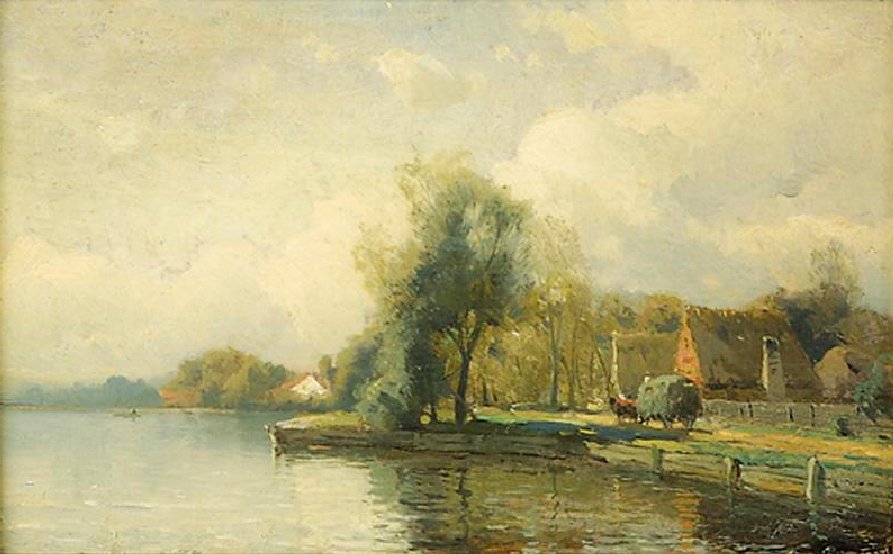 Landscape with pond av Gustaf Rydberg