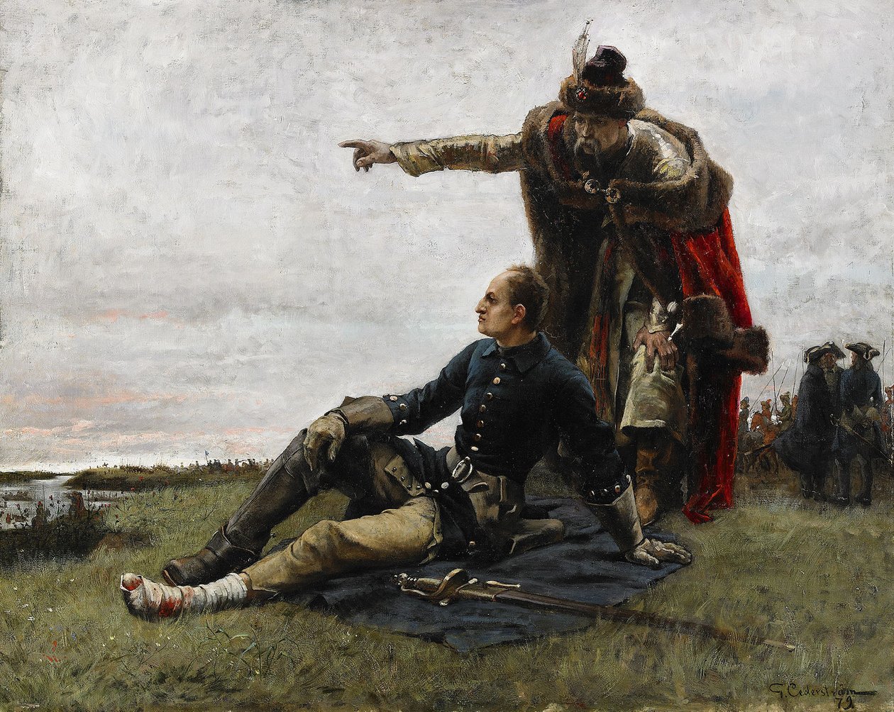 Karl XII av Sverige och Ivan Mazepa efter slaget vid Poltava, 1879 av Gustaf Cederström