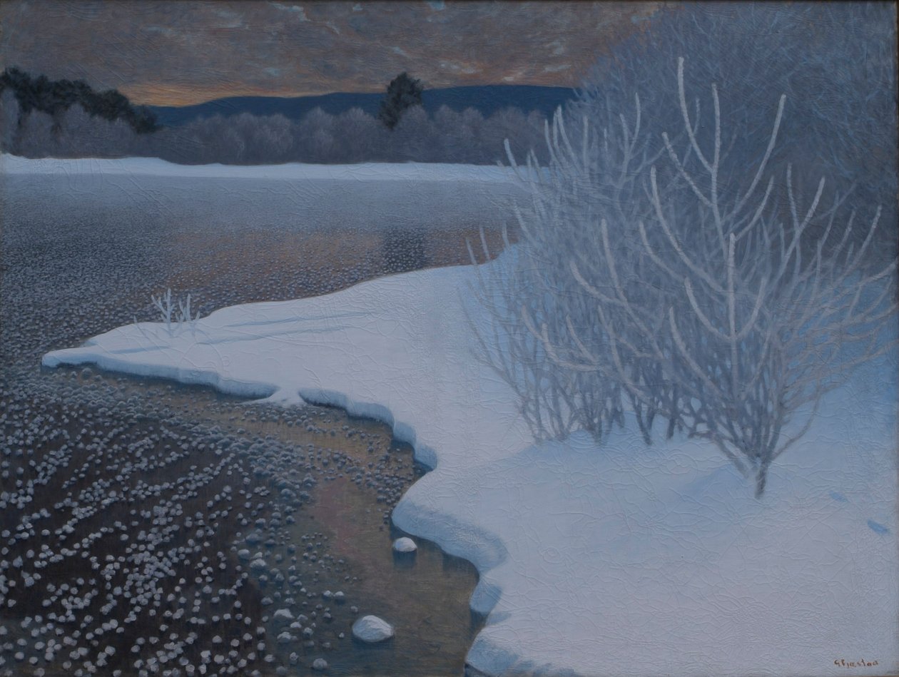 Hoar-Frost på is av Gustaf Edolf Fjaestad