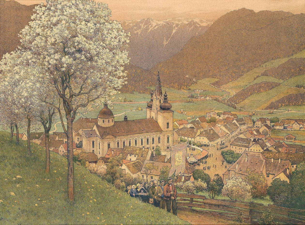 Prozession bei Mariazell av Gustav Jahn