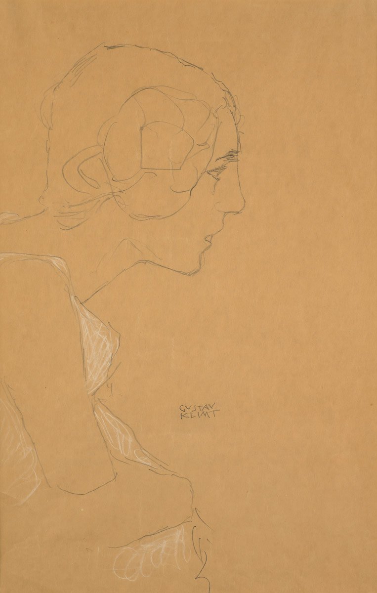  Kniestuck im Profil nach rechtsn av Gustav Klimt